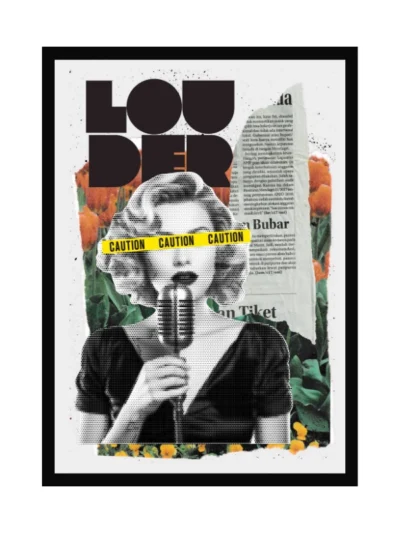 Black Modern Grunge Collage Typography Framed Art Print – Best in Class Frames