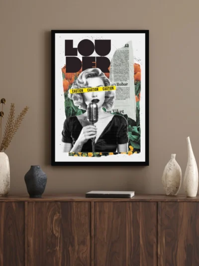 Black Modern Grunge Collage Typography Framed Art Print – Best in Class Frames