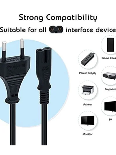 AC Power Cord Cable Compatible PlayStation 4 (PS4) Slim/PlayStation 5 (PS5) Game Console (Approx 1 Meter)