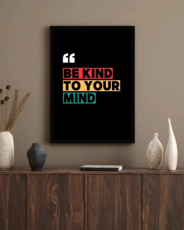 Be Kind to Your Mind - Premium Framed Motivational Wall Poster