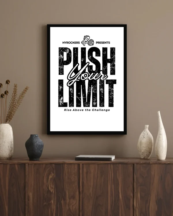 Push Your Limit Poster – Gym Motivation Wall Art for Gamers & Fitness Enthusiasts