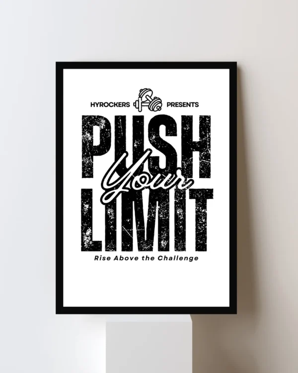 Push Your Limit Poster – Gym Motivation Wall Art for Gamers & Fitness Enthusiasts